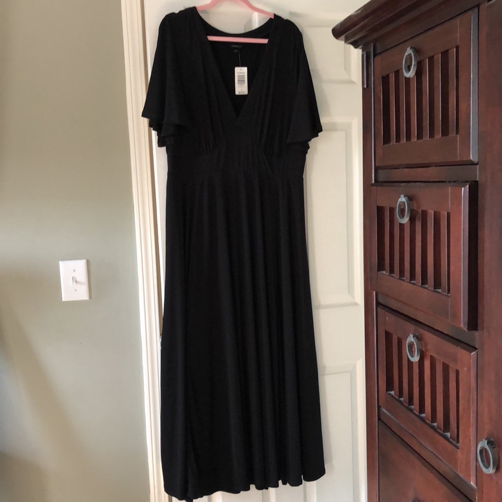 Torrid Black Flutter Sleeve Maxi Size 2S